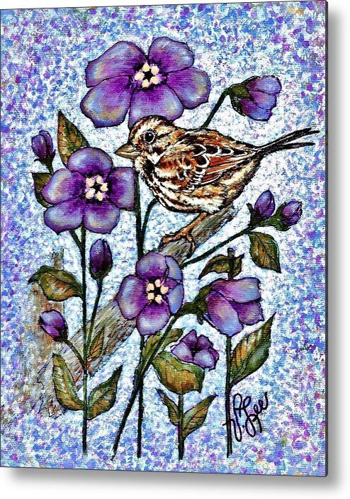 Bird Metal Print featuring the painting Spring Song by VLee Watson