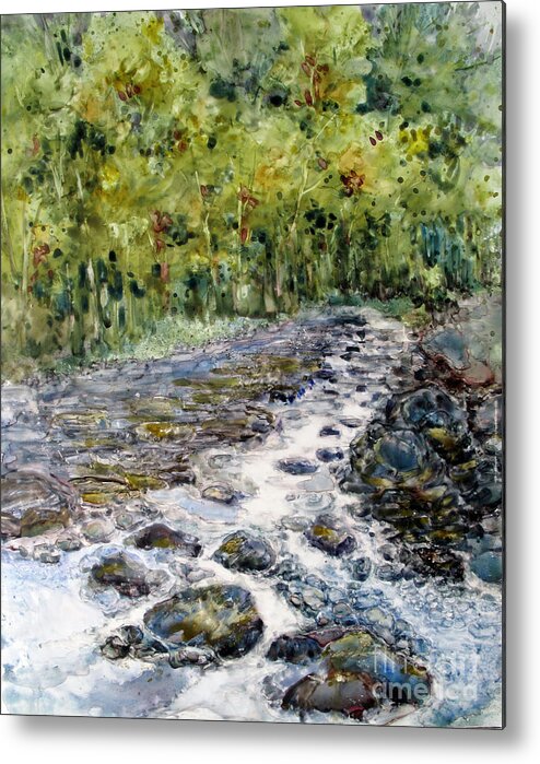 Stream Metal Print featuring the painting Spring Stream by Louise Peardon