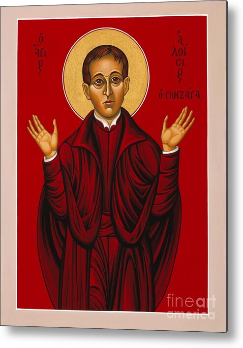 St. Aloysius Metal Print featuring the painting St. Aloysius in the Fire of Prayer 020 by William Hart McNichols