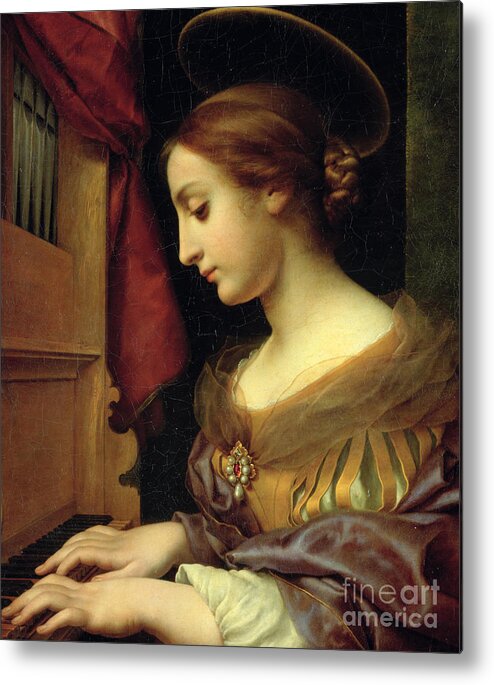 St Cecilia Metal Print featuring the painting Saint Cecilia by Carlo Dolci by Carlo Dolci