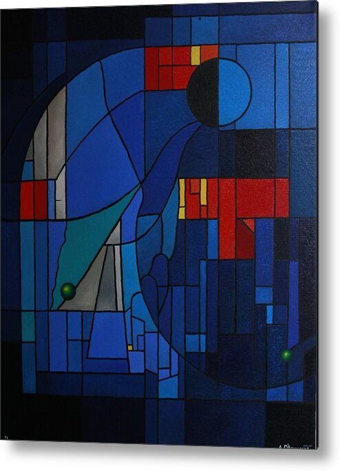 Abstracat Metal Print featuring the painting Stained-glass Window by Alberto DAssumpcao