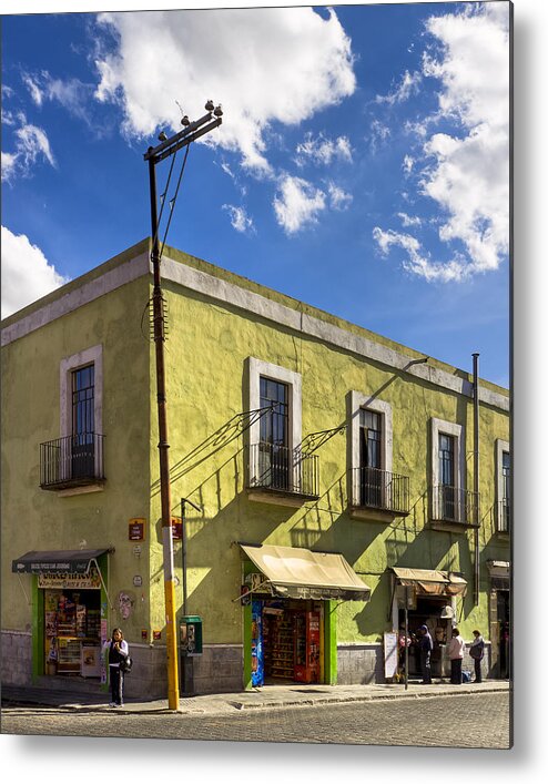 Puebla Metal Print featuring the photograph Standing on a Street Corner in Puebla by Mark Tisdale