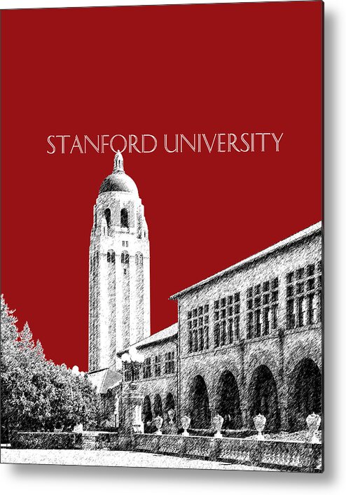 University Metal Print featuring the digital art Stanford University - Dark Red by DB Artist