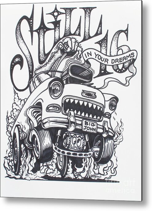 Rat Fink Art Metal Print featuring the drawing Still 16 in your mind by Alan Johnson