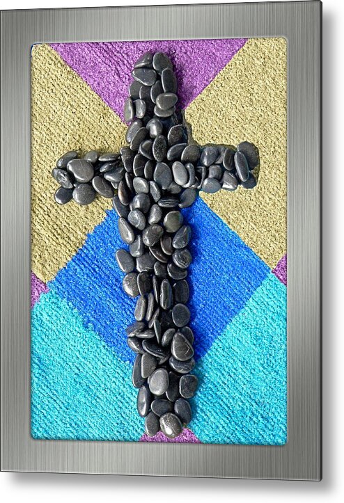Stone Cross Metal Print featuring the photograph Stone Cross by Kathy K McClellan