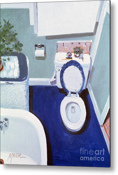 Bathroom Metal Print featuring the painting Study in White Porcelain by Donald Maier