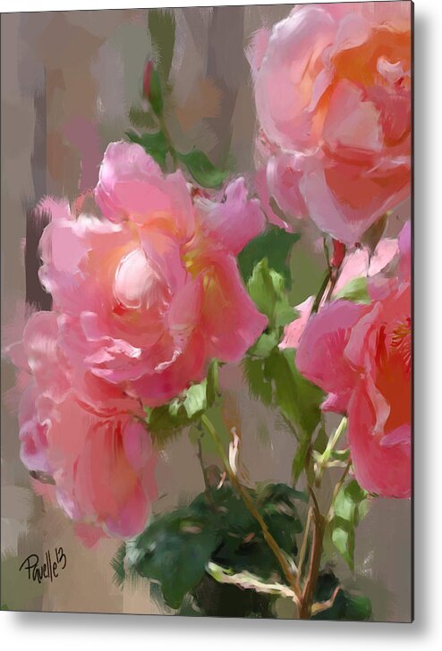 Fine Art Monterey Metal Print featuring the digital art Sunny Roses by Jim Pavelle