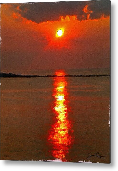 Atlantic City Beach Metal Print featuring the painting Sunrise Atlantic City by Joan Reese