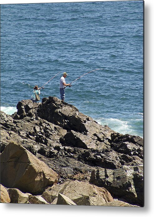 Fishing Metal Print featuring the photograph Surf fishing by Eric Swan