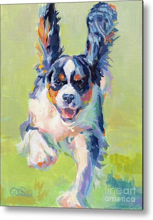 Cavalier King Charles Spaniel Metal Print featuring the painting Taking Flight by Kimberly Santini
