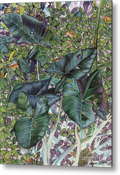 Hawaii Metal Print featuring the painting Taro Garden by DK Nagano