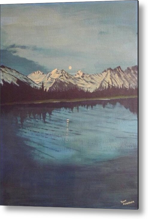 Landscape Metal Print featuring the painting Telequana Lk AK by Terry Frederick