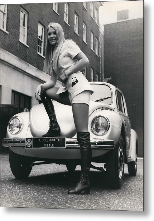 retro Images Archive Metal Print featuring the photograph The 14 Millionth Volkswagen Beetle Given To The World by Retro Images Archive