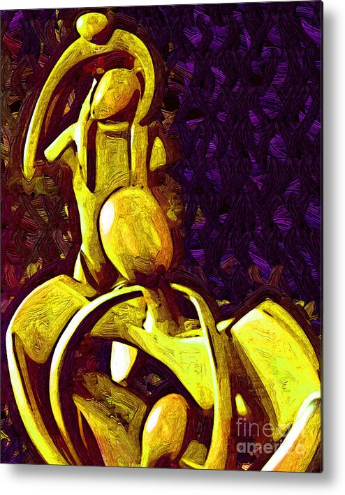 Family Metal Print featuring the digital art The Family Unit in Gold by Kirt Tisdale