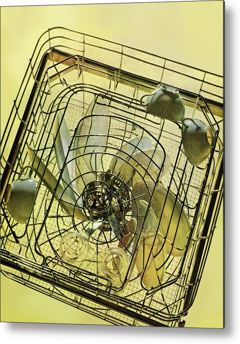 Indoors Metal Print featuring the photograph The Inside Of A Hotpoint Dishwasher by Herbert Matter