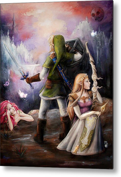 Zelda Metal Print featuring the painting The Legend of Zelda by Brynn Elizabeth Hughes