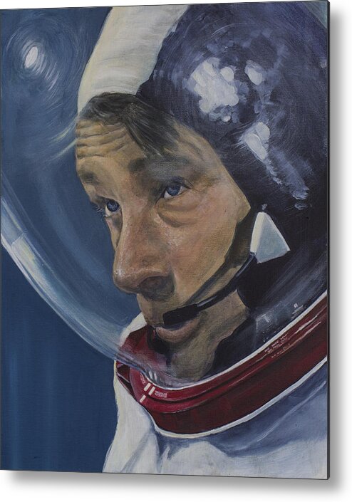  Metal Print featuring the painting The Moment Before- Gene Cernan by Simon Kregar