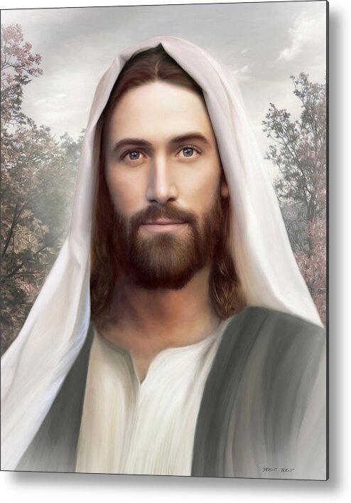 Jesus Metal Print featuring the painting The Resurrection and the Life by Brent Borup