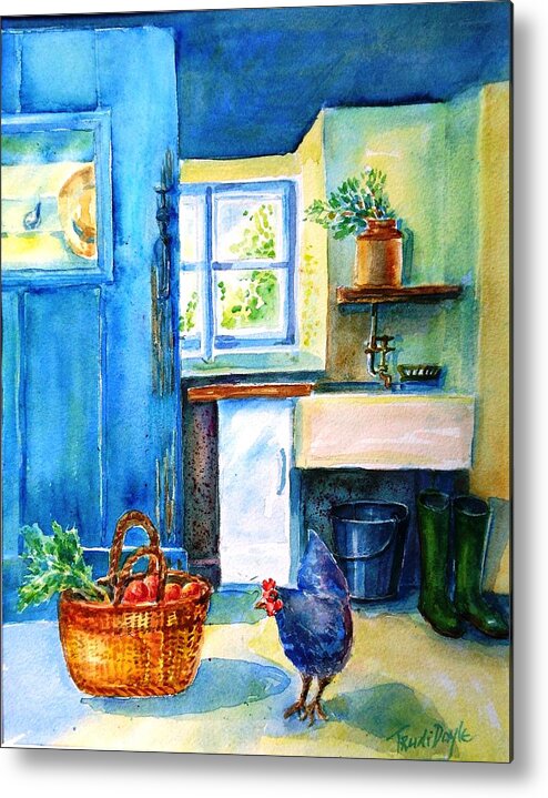 Kitchen Metal Print featuring the painting The Scullery by Trudi Doyle