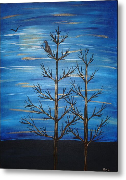 Trees Metal Print featuring the painting The Watcher by Angie Butler