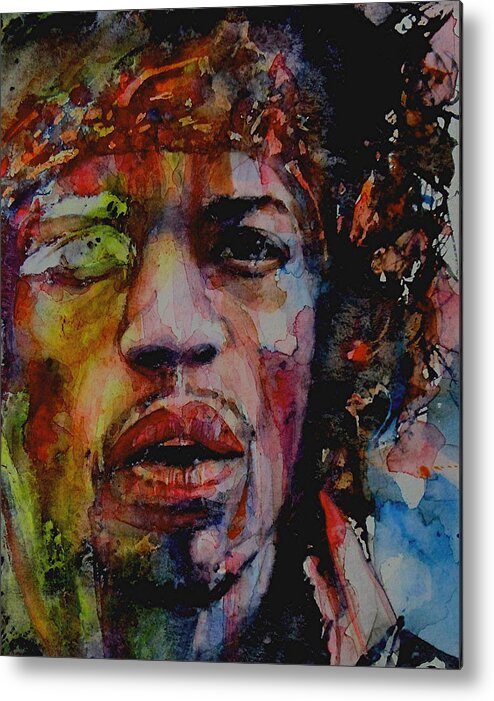 Hendrix Metal Print featuring the painting There Must Be Some Kind Of Way Out Of Here by Paul Lovering
