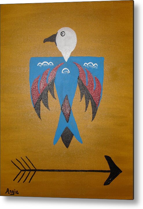 Thunderbird Metal Print featuring the painting Thunderbird by Angie Butler