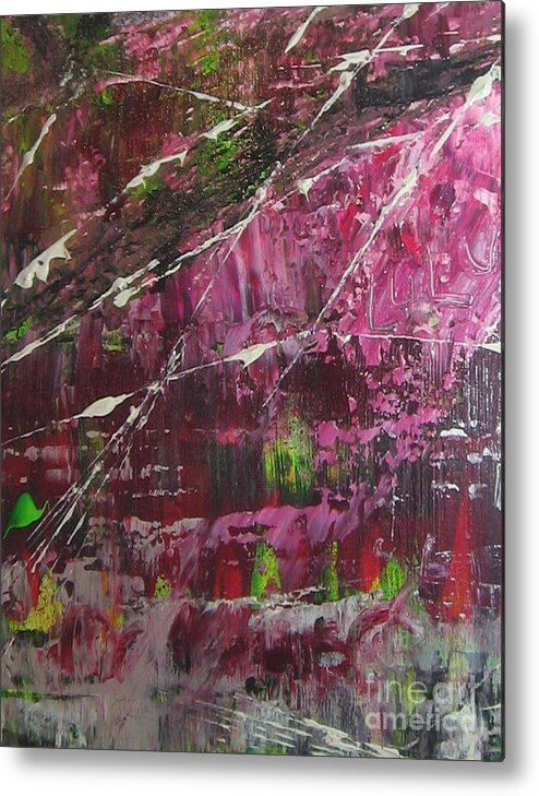 Pink Metal Print featuring the painting Tickled Pink by Lucy Matta