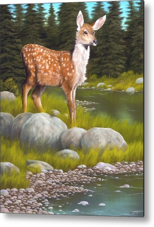Animals Metal Print featuring the painting Time for a Drink by Rick Bainbridge