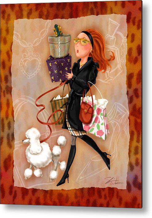 Ladies Metal Print featuring the mixed media Time to Shop 4 by Shari Warren