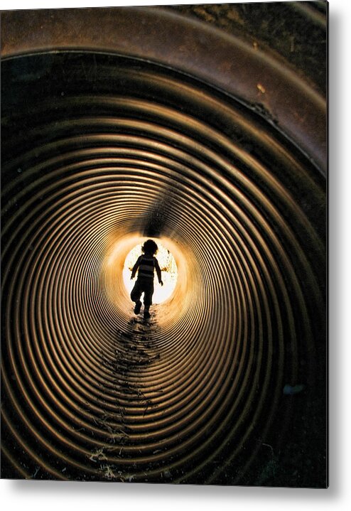 Tunnel Metal Print featuring the photograph Towards the Light by Helaine Cummins