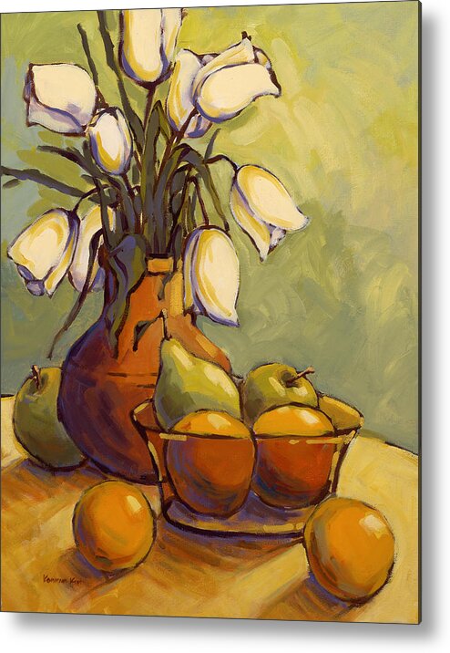 Tulips Metal Print featuring the painting Tulips 1 by Konnie Kim