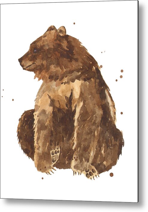 Bear Metal Print featuring the painting TwiddleToes by Alison Fennell