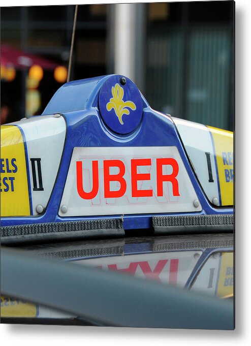 Nobody Metal Print featuring the photograph Uber Taxi by Deleu/eurekaslide/reporters/science Photo Library