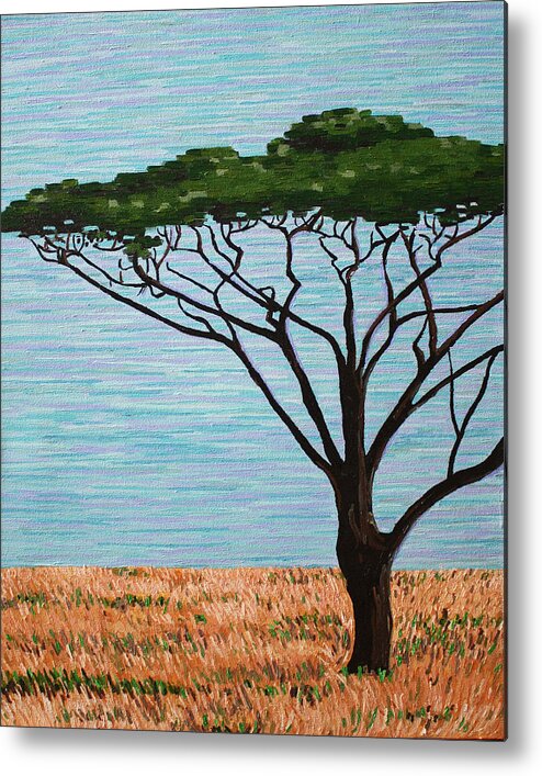 Umbrella Tree Metal Print featuring the painting Umbrella Tree by Bridget Brummel