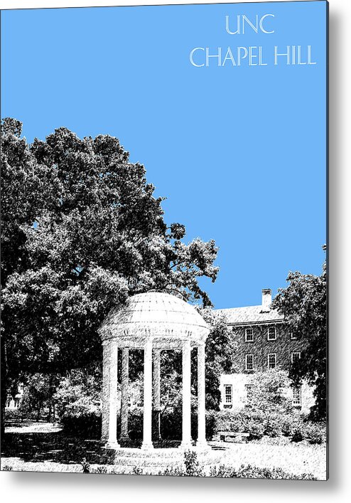 University Metal Print featuring the digital art University North Carolina Chapel Hill - Light Blue by DB Artist