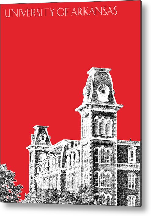 University Metal Print featuring the digital art University of Arkansas - Red by DB Artist