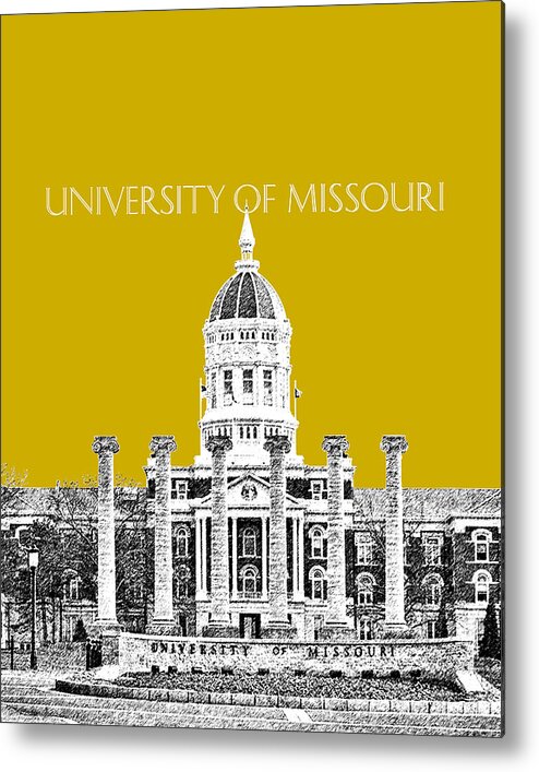 University Metal Print featuring the digital art University of Missouri - Gold by DB Artist