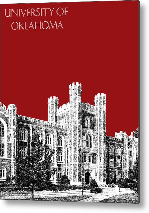 University Metal Print featuring the digital art University of Oklahoma - Dark Red by DB Artist
