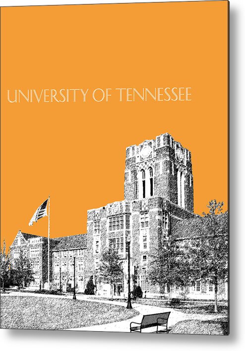 University Metal Print featuring the digital art University of Tennessee - Orange by DB Artist