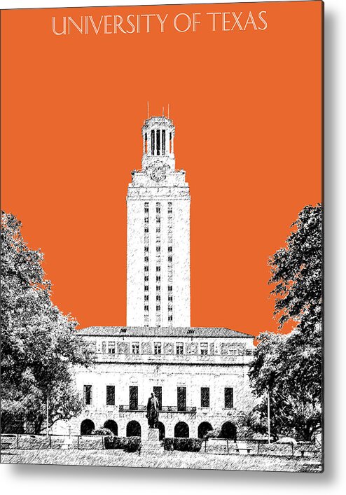 University Metal Print featuring the digital art University of Texas - Coral by DB Artist