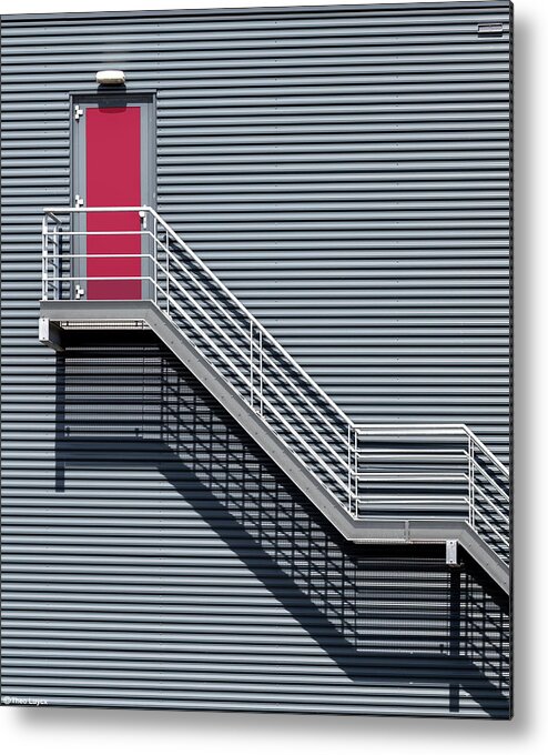 Stair Metal Print featuring the photograph Upstairs To The Red Door by Theo Luycx