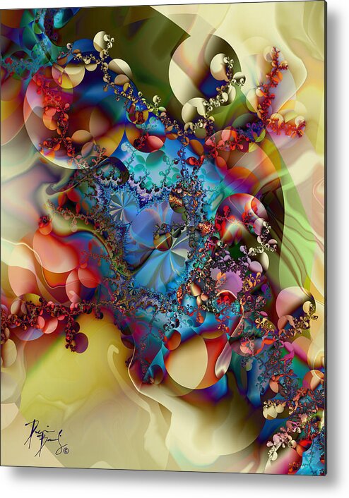 Fractal Digital Art Metal Print featuring the digital art V-09 by Dennis Brady