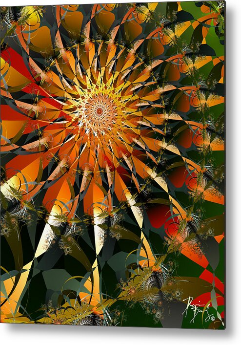 Fractal Digital Art Metal Print featuring the digital art V-33 by Dennis Brady