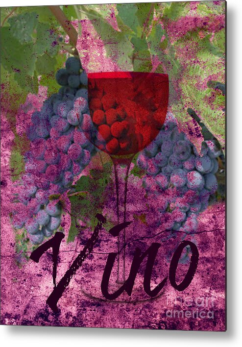 Wine Metal Print featuring the digital art Vino by Mindy Bench