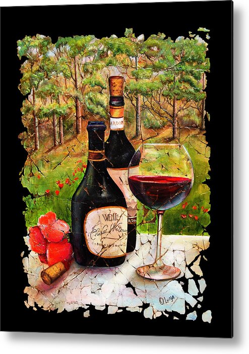 Fresco Metal Print featuring the painting Vino by O Lena