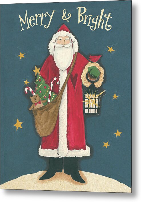 Bird Metal Print featuring the painting Vintage St.nick I by Anne Tavoletti