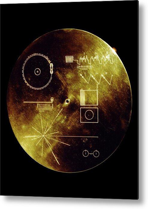 Voyager Metal Print featuring the photograph Voyager Spacecraft Plaque by Nasa/science Photo Library