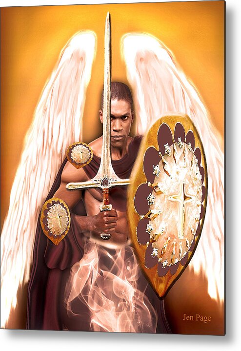 Angel Metal Print featuring the digital art Warrior Angel by Jennifer Page