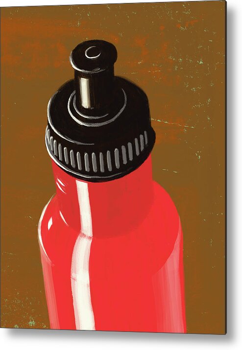 Purity Metal Print featuring the digital art Water Bottle Illustration by Don Bishop