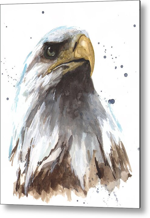 Eagle Metal Print featuring the painting Watercolor Eagle by Alison Fennell